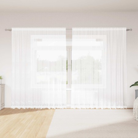 Rideau en Dentelle Blanc 300 x 245 cm Polyester 534495534495