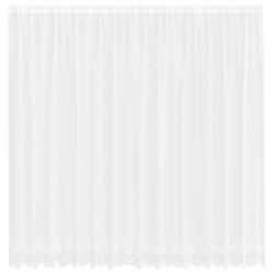 Rideau en Dentelle Floral Blanc 240 x 400 cm Polyester 534503534503