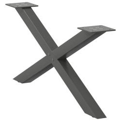 Pieds de table basse en forme de X, 2 pièces, anthracite, 70 x (30-31) cm, acier 534508534508