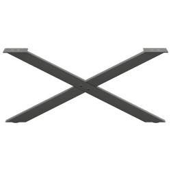 Pieds de table basse en forme de X, 2 pièces, anthracite, 70 x (30-31) cm, acier 534508534508