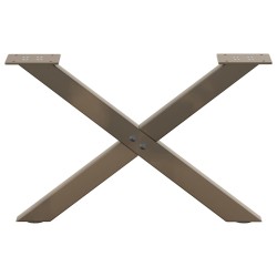 Pieds de table basse en forme de X, 2 pièces, acier naturel, 50 x (30-31) cm 534515534515