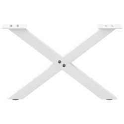 Pieds de table basse en forme de X, 2 pièces, blanc, 60 x (30-31) cm, acier 534516534516
