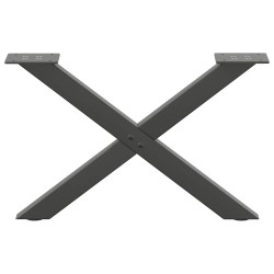 Pieds de table basse en forme de X, 2 pièces, anthracite, 50 x (30-31) cm, acier 534522534522