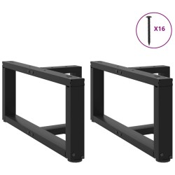 Pieds de table basse en T, 2 pièces, noir, 60 x 25 x (30-31) cm, acier 534537534537