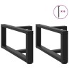 Pieds de table basse en T, 2 pièces, noir, 60 x 25 x (30-31) cm, acier 534537534537