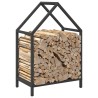 Portant de bois chauffage noir 40x25x60 cm 534543534543
