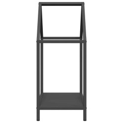 Portant de bois chauffage noir 40x25x60 cm 534543534543