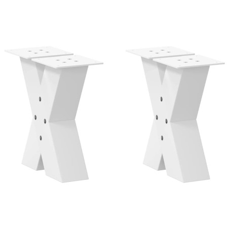Pieds de table basse en forme de X, 2 pièces, blanc, 30 x (30-31) cm, acier 534544534544