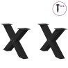 Pieds de table basse en forme de X, 2 pièces, noir, 70 x (42-43) cm, acier 534551534551