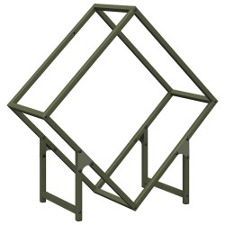 Portant de bois chauffage vert olive 60x25x60 cm 534553534553