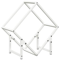 Portant de bois chauffage blanc 50x25x50 cm 534556534556