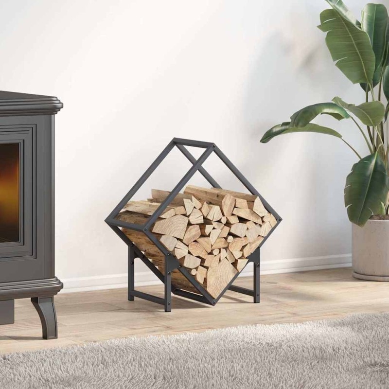 Portant de bois chauffage anthracite 50x25x50 cm 534557534557