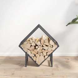 Portant de bois chauffage anthracite 50x25x50 cm 534557534557