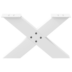 Pieds de table basse en forme de X, 2 pièces, blanc, 60 x (30-31) cm, acier 534561534561