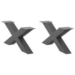 Pieds de table basse en forme de X, 2 pièces, anthracite, 70 x (30-31) cm, acier 534580534580