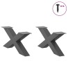 Pieds de table basse en forme de X, 2 pièces, anthracite, 70 x (30-31) cm, acier 534580534580