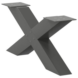 Pieds de table basse en forme de X, 2 pièces, anthracite, 70 x (30-31) cm, acier 534580534580