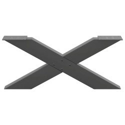 Pieds de table basse en forme de X, 2 pièces, anthracite, 70 x (30-31) cm, acier 534580534580