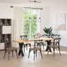 Pieds de table à manger en forme de X, 2 pièces, noir, 50 x (72-73) cm, acier 534586534586
