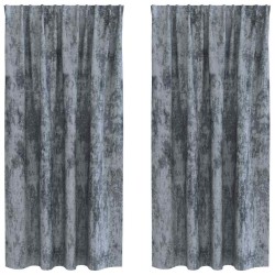 Rideaux en velours 2 pcs Gris Argenté 175 x 140 cm Velours 534587534587