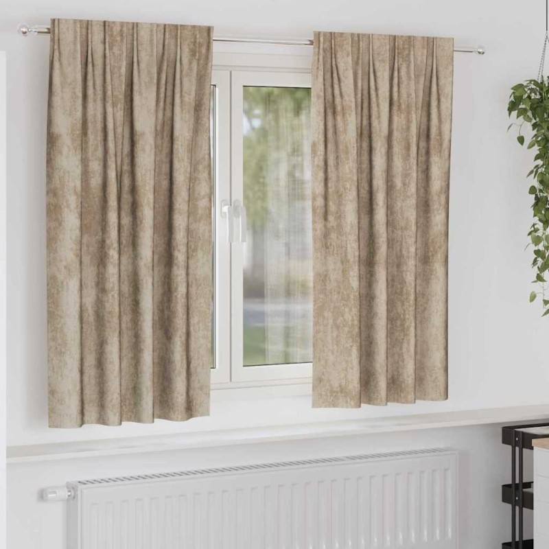 Rideaux en velours 2 pcs Champagne 175 x 140 cm Velours 534588534588