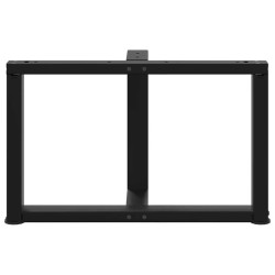 Pieds de table basse en T, 2 pièces, noir, 60 x 25 x (42-43) cm, acier 534593534593
