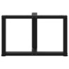Pieds de table basse en T, 2 pièces, noir, 60 x 25 x (42-43) cm, acier 534593534593