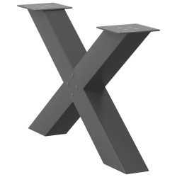 Pieds de table basse en forme de X, 2 pièces, anthracite, 70 x (42-43) cm, acier 534594534594