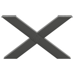 Pieds de table basse en forme de X, 2 pièces, anthracite, 70 x (42-43) cm, acier 534594534594