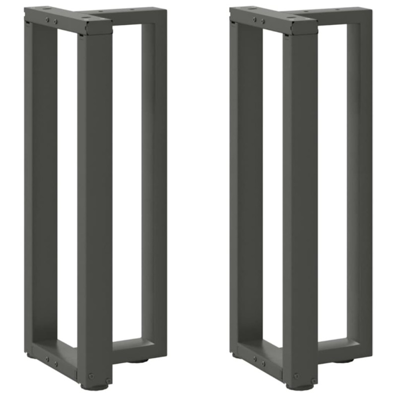 Pieds de table console en T, 2 pièces, anthracite, 38 x 25 x (72-73) cm, acier 534608534608