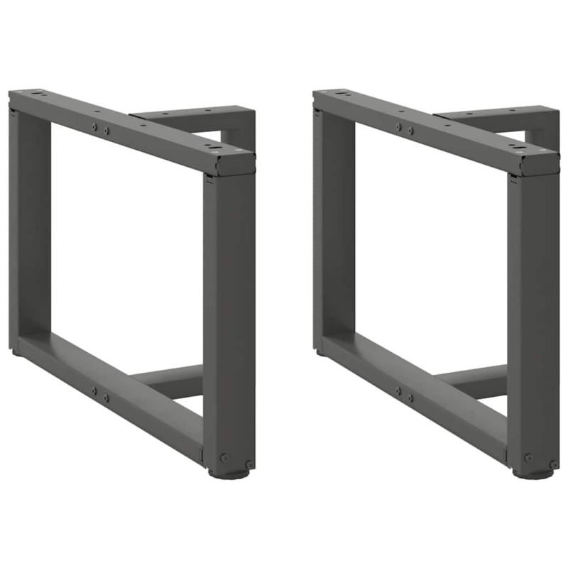 Pieds de table basse en T, 2 pièces, anthracite, 70 x 25 x (42-43) cm, acier 534618534618