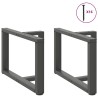 Pieds de table basse en T, 2 pièces, anthracite, 70 x 25 x (42-43) cm, acier 534618534618