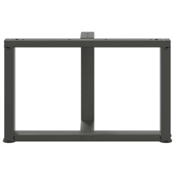 Pieds de table basse en T, 2 pièces, anthracite, 70 x 25 x (42-43) cm, acier 534618534618