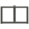 Pieds de table basse en T, 2 pièces, anthracite, 70 x 25 x (42-43) cm, acier 534618534618