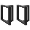 Pieds de table basse en T, 2 pièces, noir, 50 x 25 x (42-43) cm, acier 534619534619