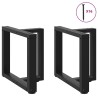 Pieds de table basse en T, 2 pièces, noir, 50 x 25 x (42-43) cm, acier 534619534619
