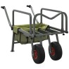 Chariot de pêche vert avec 2 roues acier enduit de poudre 534622534622