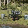 Chariot de pêche vert avec 2 roues acier enduit de poudre 534622534622