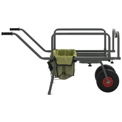 Chariot de pêche vert avec 2 roues acier enduit de poudre 534622534622
