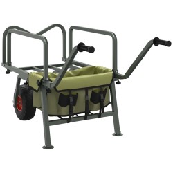 Chariot de pêche vert avec 2 roues acier enduit de poudre 534622534622