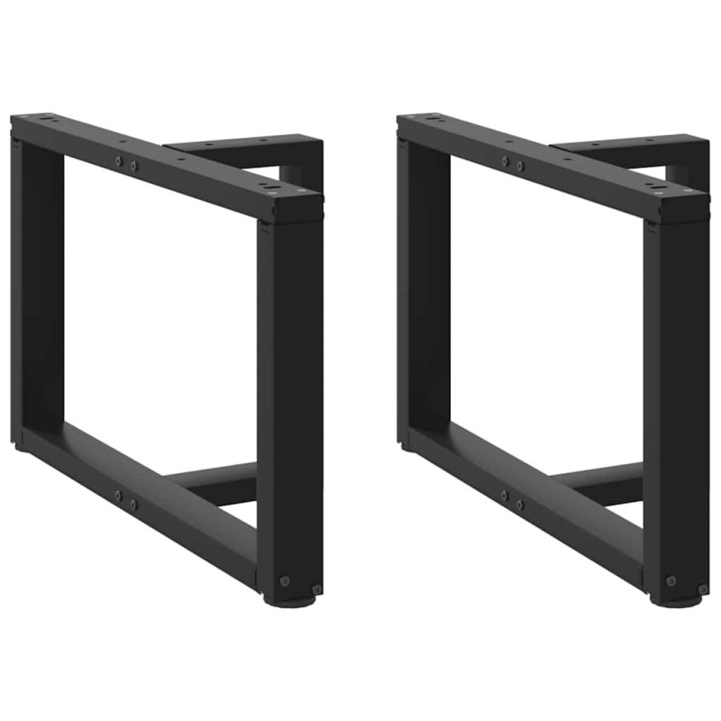 Pieds de table basse en T, 2 pièces, noir, 70 x 25 x (42-43) cm, acier 534623534623