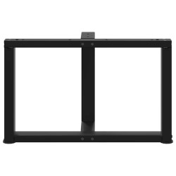 Pieds de table basse en T, 2 pièces, noir, 70 x 25 x (42-43) cm, acier 534623534623