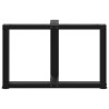 Pieds de table basse en T, 2 pièces, noir, 70 x 25 x (42-43) cm, acier 534623534623