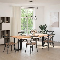 Pieds de table à manger en T, 2 pièces, noir, 60 x 35 x (72-73) cm, acier 534626534626