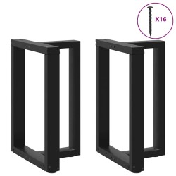 Pieds de table à manger en T, 2 pièces, noir, 60 x 35 x (72-73) cm, acier 534626534626