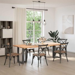 Pieds de table à manger en T, 2 pièces, anthracite, 50 x 35 x (72-73) cm, acier 534628534628