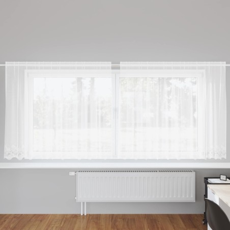 Rideau en Dentelle Floral Blanc 160 x 300 cm Polyester 534638534638