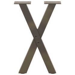 Pieds de table basse en forme de X, 2 pièces, acier naturel, 38 x (42-43) cm 534653534653