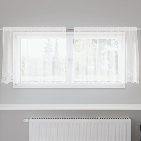 Rideau en Dentelle avec des rideaux Blanc 80 x 200 cm Polyester 534655534655