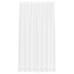 Rideau en Dentelle Floral Blanc 200 x 200 cm Polyester 534656534656